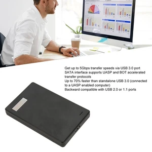 2.5in Hard Drive Enclosure 5Gbps USB3.0 To III External Enclosure For 7 NEW - Afbeelding 1 van 12