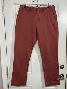 J.Crew Men's Chino Pants 34x32 Red Brick Straight Fit Cotton Twill Casual - Picture 1 of 4