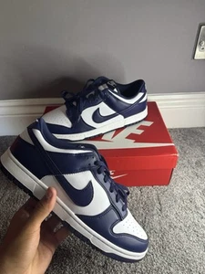 Nike Dunk Low Retro - White / Midnight Navy - Picture 1 of 10