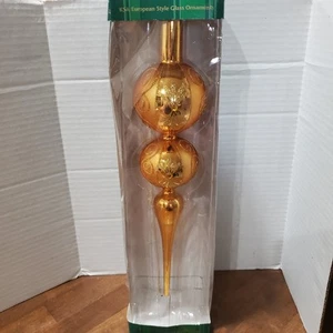 Kurt S Adler Hand Crafted 13" Gold Glass Glitter Tree Topper - Picture 1 of 10