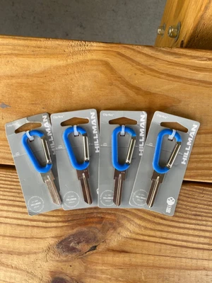 LOT OF 4 Carabiner Hillman 86925 Universal Double Sided Blank Key - Image 1 of 2