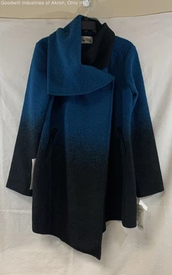 Chaqueta Abrigo Joseph Ribkoff Para Mujer Verde Azulado Negro Ombre Lana Hervida Frente Abierto M Nueva Con Etiquetas Foto 1 de 4