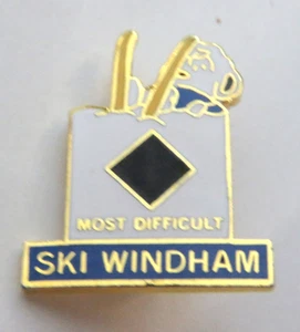 Windham New York Ski Pin Most Difficult Black Diamond 1958 - Picture 1 of 2