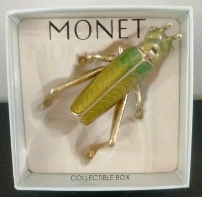 MONET "GRASSHOPPER" Collectible Enamel Keepsake Trinket Box  * NEW In Box * - Image 1 of 4