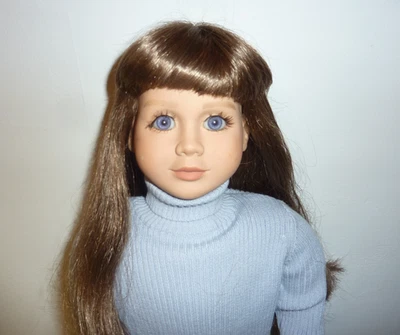 Gorgeous Vintage 2001 MY TWINN 23" Poseable Doll Long Brown Hair w Violet Eyes - Image 1 of 4