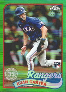 2024 Topps Chrome Baseball '89 Green Refractors #89CB13 Evan Carter /99 - Picture 1 of 2