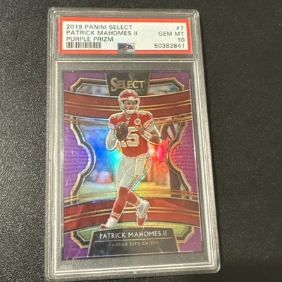 2019 Panini Select Patrick Mahomes Purple Prizm /75 PSA 10 - Image 1 of 2