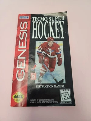 Tecmo Super Hockey Sega Genesis Instruction Manual Only - Image 1 of 2