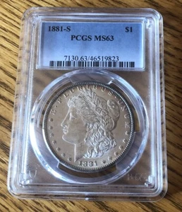 1881 S Morgan Silver Dollar - PCGS MS63 Full Eagle Breast Feathers - Picture 1 of 2
