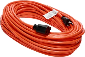 100 Ft 16/3 SJTW Orange, Outdoor Extension Cord - 3 Prong Ground Plug, 10A 1250W - Picture 1 of 1