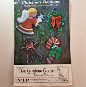 Gingham Goose Christmas Wall Wreath Angel Ginger Candy Sewn New Uncut Pattern - Picture 1 of 10