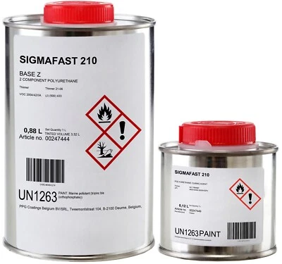 Vernice poliuretani Sigmafast 210HS Pitture calcestruzzo metallo argento RAL 1 L - Immagine 1 di 4