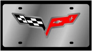 Corvette C6 Stainless Steel License Plate (Chrome) - Foto 1 di 2