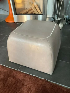 Hocker, Fußauflage, Echtleder, Ausstellungsstück - Bild 1 von 5