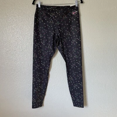Nike One Luxe Talla L Negro Floral Calce Ajustado Tiro Medio Calzas Activas Estampado Logo Foto 1 de 4