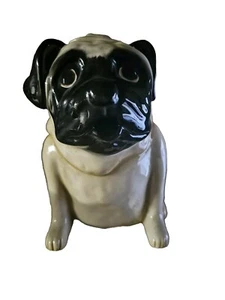 Blue Sky PUG Teapot DOG (HEATHER GOLDMINE) Hand Painted VINTAGE Collectible 8” - Picture 1 of 10