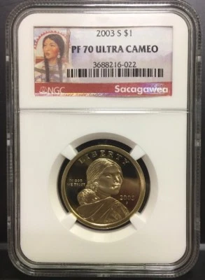 2003 S Sacagawea $1 NGC PF70 Ultra Cameo Red Label - Image 1 of 4