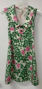 Anthropologie Moulinette Soeurs silk dress size 0 green pink floral  - Picture 1 of 12