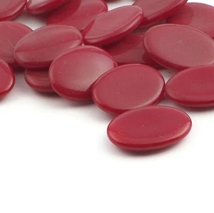 Lot (19) Czech vintage dark red flat oval glass cabochons 18x13mm - Picture 1 of 2