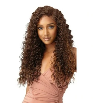 Outre Synthetic Long Curly Lace Front Wig Constanza in MAPLE BROWN - NEW! - Image 1 of 3