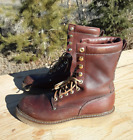 Vintage Carolina Work Brown Leather Men's Boots Size 9D #3001