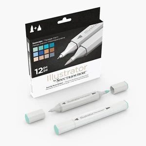 Spectrum Noir ILLUSTRATOR SEASCAPE Twin Nib Marker Pen 12pk ** SALE 55% OFF ** - Picture 1 of 6