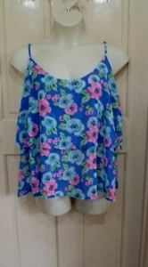 LOTTIE LOVES BLAU MIX LEICHTES POLYESTER KREPP CAMISOLE TOP GRÖSSE 20 NEU MIT ETIKETT - Bild 1 von 5