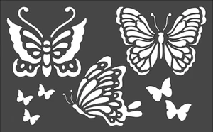1- 5x8 inch Custom Cut Stencil, (NE-38) Butterfly - Picture 1 of 1
