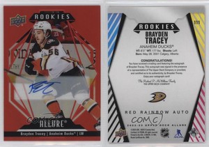 2022-23 Upper Deck Allure Rookies Red Rainbow Brayden Tracey #111 Rookie Auto RC