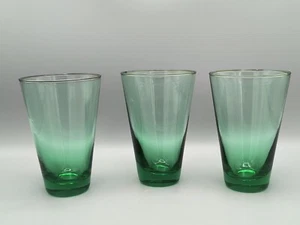 Libbey Green Emerald Glass Drinking Glasses 5.25" Set Of 3 Highball 10 oz - EUC - Picture 1 of 8
