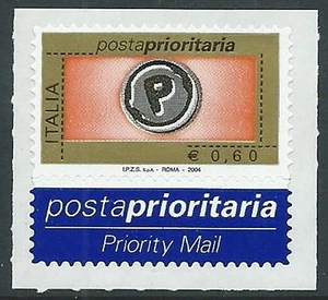 2004 ITALIA POSTA PRIORITARIA 60 CENT TIPOGRAFICA MNH ** - ED - Picture 1 of 1