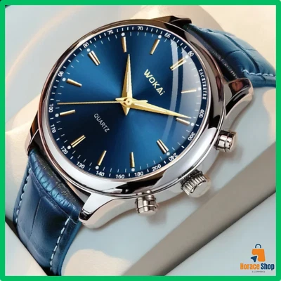 ✅ Montre Homme Quartz Bleu Sport Élégante Décontractée Tendance 2024 - Photo 1/4