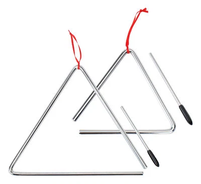 Triangel Set 1x 15cm, 1x 25cm XDrum Früherziehung Musikinstrument Inkl. Schlägel - Bild 1 von 3