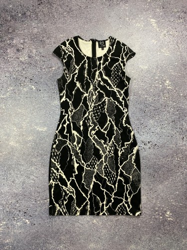 Abito grafico Alexander McQueen bianco e nero