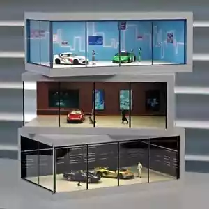 1/64 Diorama Car Garage Model Lighting Mini Cars Showroom Display Scene Gift UK - Picture 1 of 21