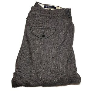 Vintage Polo Ralph Lauren Herringbone Thick Wool Trousers Pants 36x30