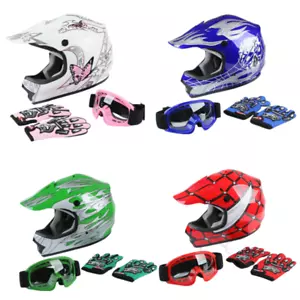 TCMT 4 Colors DOT Youth Helmet Kids Full Face Motorcross Offroad Dirt Bike ATV - Picture 1 of 19