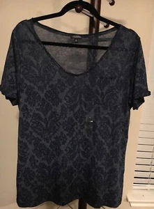 Top donna Hannah blu trasparente e cotone nuovo con etichetta taglia L - Foto 1 di 10