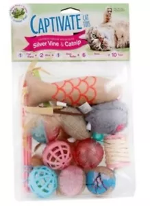 Hartz Captivate Cat Toy Play All Day Variety Bag 10 Pieces - Picture 1 of 2