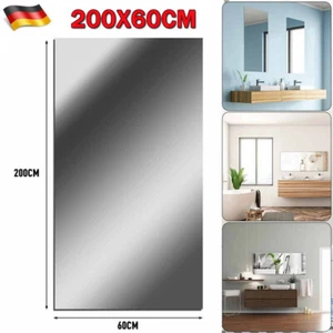 Spiegelfolie Selbstklebend Wand Möbel 200x60cm Wandspiegel Folie Spiegel NEU - Bild 1 von 15
