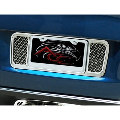 Рама номерного знака ACC подходит для Chevy Corvette 2005-2013 годов выпуска с лазерной сеткой из нержавеющей/полированной стали - Изображение 1 из 4