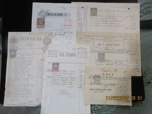 AUSTRIA-CHECO Ingresos Estampados Documentos Mercantil Cabezal Recibo 1893-1903 - Imagen 1 de 12