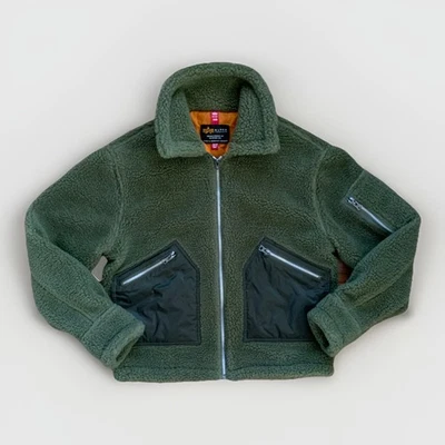 Alpha Industries Camo Fleece Bomber Jacket Mens XS Full Zip OD Green - Image 1 of 4