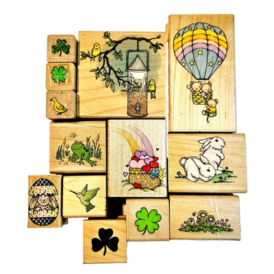 TEMA DE PRIMAVERA Héroe Artes Estampillas de Goma 13 Estampillas de Goma Conejitos Globo bg23 Foto 1 de 4