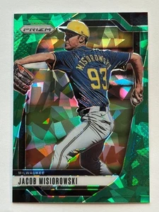 2025 Panini Prizm - Jacob Misiorowski #4 - Green Cracked Ice - Brewers - Picture 1 of 2