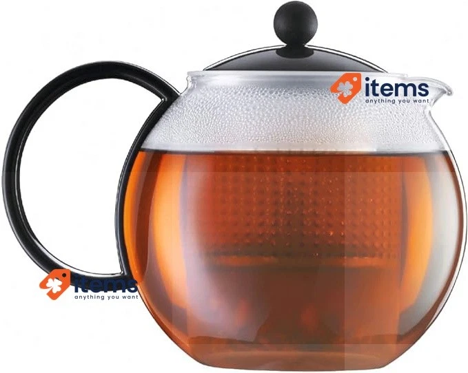BODUM 1844 - 01 ASSAM Tetera Colador de Plástico, Tapa, 1.0 L/34 OZ Negro Foto 1 de 1