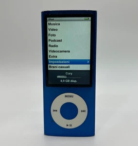 Apple ipod nano 5th gen 16 gb Blue Blu modello A1320 FUNZIONANTE musica mp3 - Foto 1 di 4