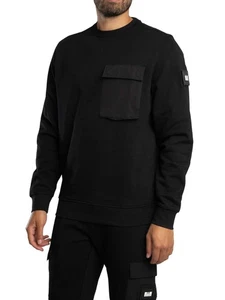 Weekend Offender Men's Neve Pocket Sweatshirt, Black - Picture 1 of 6