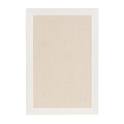 DesignOvation Beatrice Framed Linen Fabric Pinboard, 18x27, White 18" x 1" - Image 1 of 4