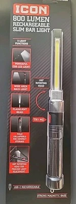 ICON 59103 800 Lumen LED Rechargeable Magnetic Handheld Foldable Slim Work Light - Image 1 of 2